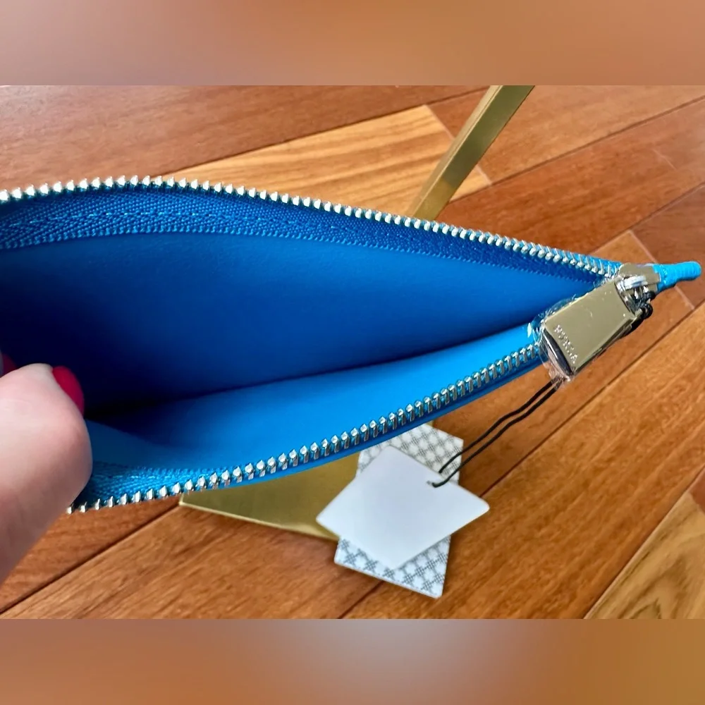 Furla Babylon Ceruleo Blue Saffiano Leather Envelope Pouch and Dust Bag - Picture 6 of 6